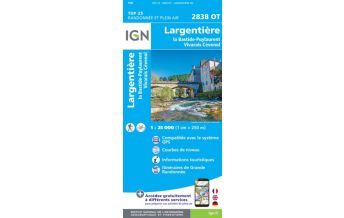 Wanderkarten Frankreich IGN Carte 2838 OT Frankreich - Largentiere 1:25.000 IGN
