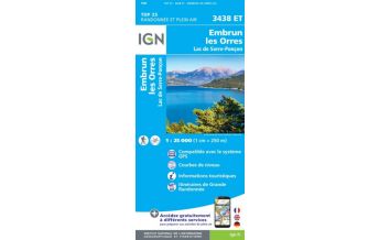 Hiking Maps France IGN Carte 3438 ET, Embrun, les Orres 1:25.000 IGN