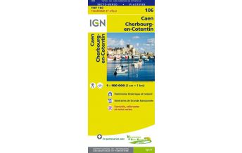 Wanderkarten Frankreich IGN Carte 106 Top 100 Frankreich - Caen, Cherbourg-en-Cotentin 1:100.000 IGN