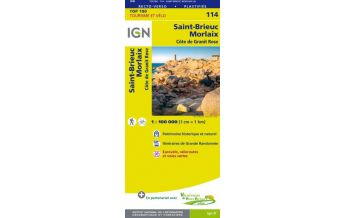 Hiking Maps France IGN WK 114 Top 100 Frankreich - St-Brieux, Morlaix 1:100.000 IGN