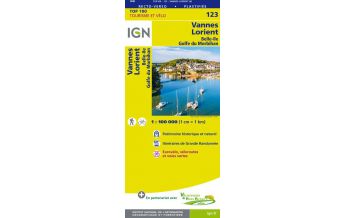 Hiking Maps IGN Carte 123 Top 100 Frankreich - Vannes, Lorient 1:100.000 IGN