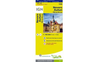 Hiking Maps IGN Carte 135 Top 100 Frankreich - Nevers, Autun 1:100.000 IGN