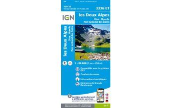 Hiking Maps France IGN Carte 3336 ET, Les deux Alpes - Parc National des Écrins 1:25.000 IGN