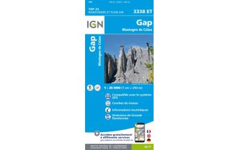 Wanderkarten Frankreich IGN Carte 3338 ET, Gap, Montagne de Céüse 1:25.000 IGN