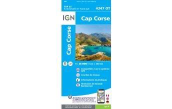 Hiking Maps France IGN Carte 4347 OT, Cap Corse 1:25.000 IGN
