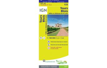 Straßenkarten Frankreich IGN Carte 133 Frankreich - Tours, Blois 1:100.000 IGN