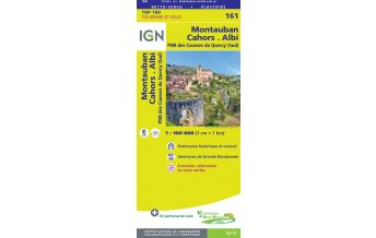 Straßenkarten Frankreich IGN Carte 161 Frankreich - Montauban, Cahors, Albi 1:100.000 IGN