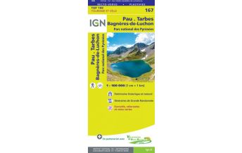 Road Maps France IGN Carte 167 Frankreich - Pau, Tarbes, Bagneres-de-Luchon 1:100.000 IGN
