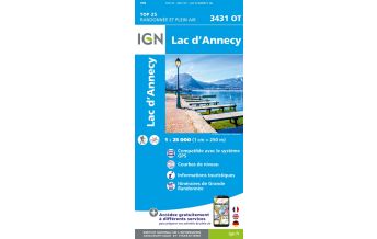 Wanderkarten Frankreich IGN Carte 3441 OT, Lac d'Annecy 1:25.000 IGN