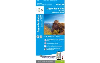 Wanderkarten Frankreich IGN Carte 3440 ET, Digne-les-Bains, La Javie, Vallée de la Bléone 1:25.000 IGN