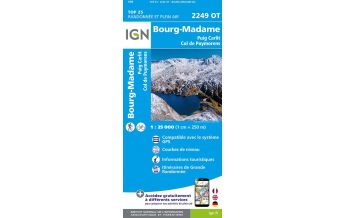 Wanderkarten Pyrenäen IGN Carte 2249 OT, Bourg-Madame 1:25.000 IGN