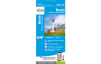 Wanderkarten Frankreich IGN Carte 0417 ET, Brest 1:25.000 IGN