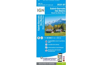 Wanderkarten Frankreich IGN Carte 3531 ET, Saint-Gervais-les-Bains, Massif du Mont Blanc 1:25.000 IGN