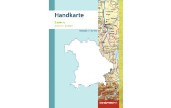 Wanderkarten Handkarte Bayern physisch und politisch 1:750.000 Westermann Schulbuchverlag GmbH.
