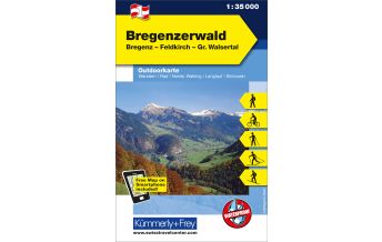 Hiking Maps Vorarlberg Bregenzerwald, Bregenz, Feldkirch, Großes Walsertal 1:35.000 Hallwag Kümmerly+Frey AG