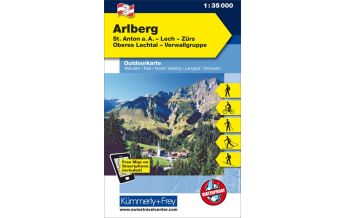 Wanderkarten Vorarlberg Arlberg, St. Anton a. A., Lech, Zürs, Oberes Lechtal, Verwallgruppe Hallwag Kümmerly+Frey AG