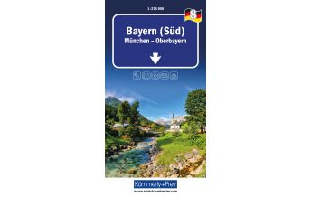 Straßenkarten Bayern (Süd) Nr. 8 Regionalkarte Deutschland 1:275 000 Hallwag Kümmerly+Frey AG