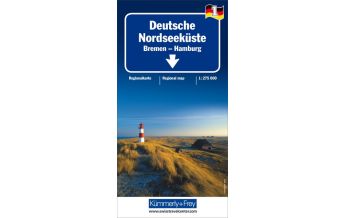 Road Maps Germany K+F Straßenkarte Blatt 1, Deutsche Nordseeküste - Bremen, Hamburg 1:275.000 Hallwag Kümmerly+Frey AG