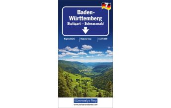 Road Maps Germany K+F Straßenkarte Blatt 7, Baden Württemberg - Stuttgart, Schwarzwald 1:275.000 Hallwag Kümmerly+Frey AG