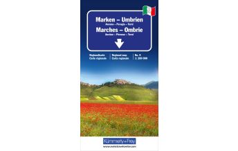 Road Maps Marken - Umbrien Nr. 09 Regionalkarte Italien 1:200 000 Hallwag Kümmerly+Frey AG