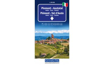 Straßenkarten Piemont - Aostatal, Nr. 01, Regionalstrassenkarte 1:200'000 Hallwag Kümmerly+Frey AG