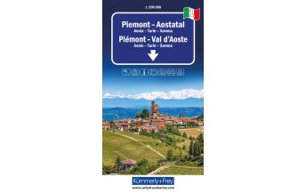 Road Maps Piemont - Aostatal, Nr. 01, Regionalstrassenkarte 1:200'000 Hallwag Kümmerly+Frey AG