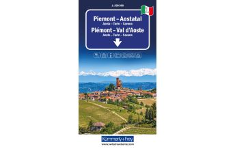 Straßenkarten Piemont - Aostatal, Nr. 01, Regionalstrassenkarte 1:200'000 Hallwag Kümmerly+Frey AG