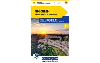 Wanderkarten Schweiz & FL K+F-Wanderkarte 8, Neuenburg/Neuchâtel 1:60.000 Hallwag Kümmerly+Frey AG