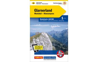 Wanderkarten Schweiz & FL Wanderkarte 12, Glarnerland, Muotatal, Klausenpass 1:60.000 Hallwag Kümmerly+Frey AG
