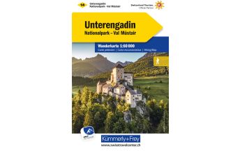 Wanderkarten Schweiz & FL Wanderkarte 14, Unterengadin, Nationalpark, Val Müstair 1:60.000 Hallwag Kümmerly+Frey AG