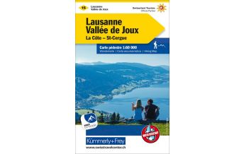 Hiking Maps Switzerland K+F-Wanderkarte 15, Lausanne, Vallée de Joux, La Côte, St-Cergue 1:60.000 Hallwag Kümmerly+Frey AG