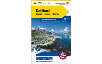 Wanderkarten Schweiz & FL K+F-Wanderkarte 19, Gotthard, Grimsel, Susten, Oberalp 1:60.000 Hallwag Kümmerly+Frey AG