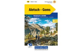 Wanderkarten Schweiz & FL K+F-Wanderkarte 25, Aletsch, Goms 1:60.000 Hallwag Kümmerly+Frey AG