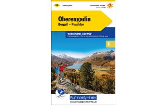 Hiking Maps Switzerland Wanderkarte 28, Oberengadin, Bergell/Bragaglia, Puschlav/Val Poschiavo 1:60.000 Hallwag Kümmerly+Frey AG