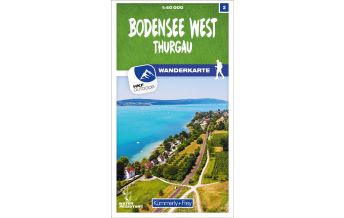 Wanderkarten Nordostschweiz Bodensee West 02 Wanderkarte 1:40 000 matt laminiert Hallwag Kümmerly+Frey AG