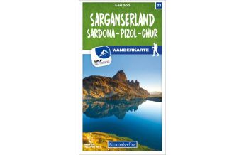 Wanderkarten Schweiz & FL Sarganserland Sardona - Pizol - Chur 22 Wanderkarte 1:40 000 matt laminiert Hallwag Kümmerly+Frey AG