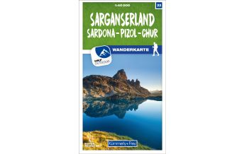 Hiking Maps Switzerland Sarganserland Sardona - Pizol - Chur 22 Wanderkarte 1:40 000 matt laminiert Hallwag Kümmerly+Frey AG
