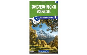 Wanderkarten Schweiz & FL K+F-Wanderkarte 31, Jungfrau-Region, Brienzersee 1:40.000 Hallwag Kümmerly+Frey AG