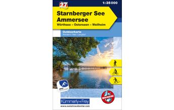 Wanderkarten Bayern Starnberger See Ammersee Nr. 27 Outdoorkarte Deutschland 1:35 000 Hallwag Kümmerly+Frey AG