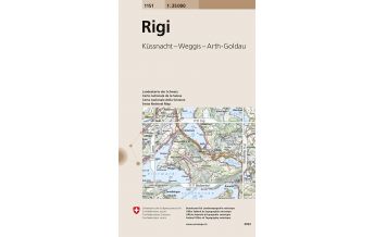 Wanderkarten Schweiz & FL Landeskarte der Schweiz 1151, Rigi 1:25.000 Bundesamt für Landestopographie