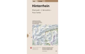 Wanderkarten Schweiz & FL Landeskarte der Schweiz 1254, Hinterrhein 1:25.000 Bundesamt für Landestopographie