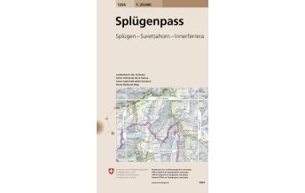 Hiking Maps Switzerland Landeskarte der Schweiz 1255, Splügenpass 1:25.000 Bundesamt für Landestopographie