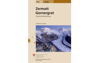 Hiking Maps Switzerland Landeskarte der Schweiz 2515, Zermatt, Gornergrat 1:25.000 Bundesamt für Landestopographie