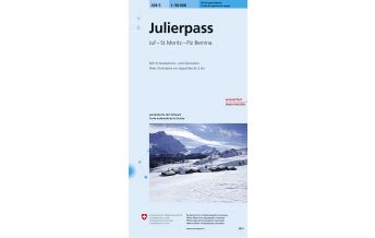 Ski Touring Maps Landeskarte der Schweiz 268-S (Skitourenkarte), Julierpass 1:50.000 Bundesamt für Landestopographie