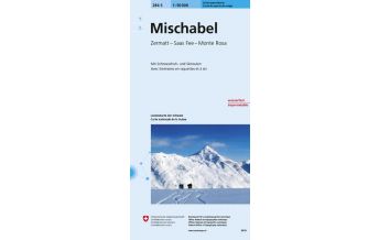 Ski Touring Maps 284S Mischabel Schneesportkarte Bundesamt für Landestopographie