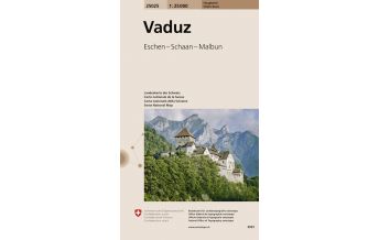 Wanderkarten Vorarlberg Hauptorte-Karte 25025, Vaduz 1:25.000 Bundesamt für Landestopographie