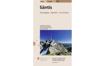Hiking Maps North Switzerland Landeskarte der Schweiz 25109, Säntis 1:25.000 Bundesamt für Landestopographie