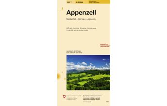 Wanderkarten Nordostschweiz 227T Appenzell Wanderkarte 1:50.000 Bundesamt für Landestopographie