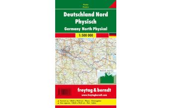 Europa Wandkarte: Deutschland Nord physisch 1:500.000 Freytag-Berndt und Artaria