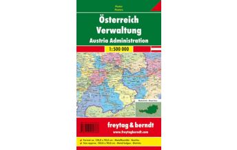 Austria Wandkarte-Metallbestäbt: Österreich Verwaltung politisch 1:500.000 Freytag-Berndt und Artaria